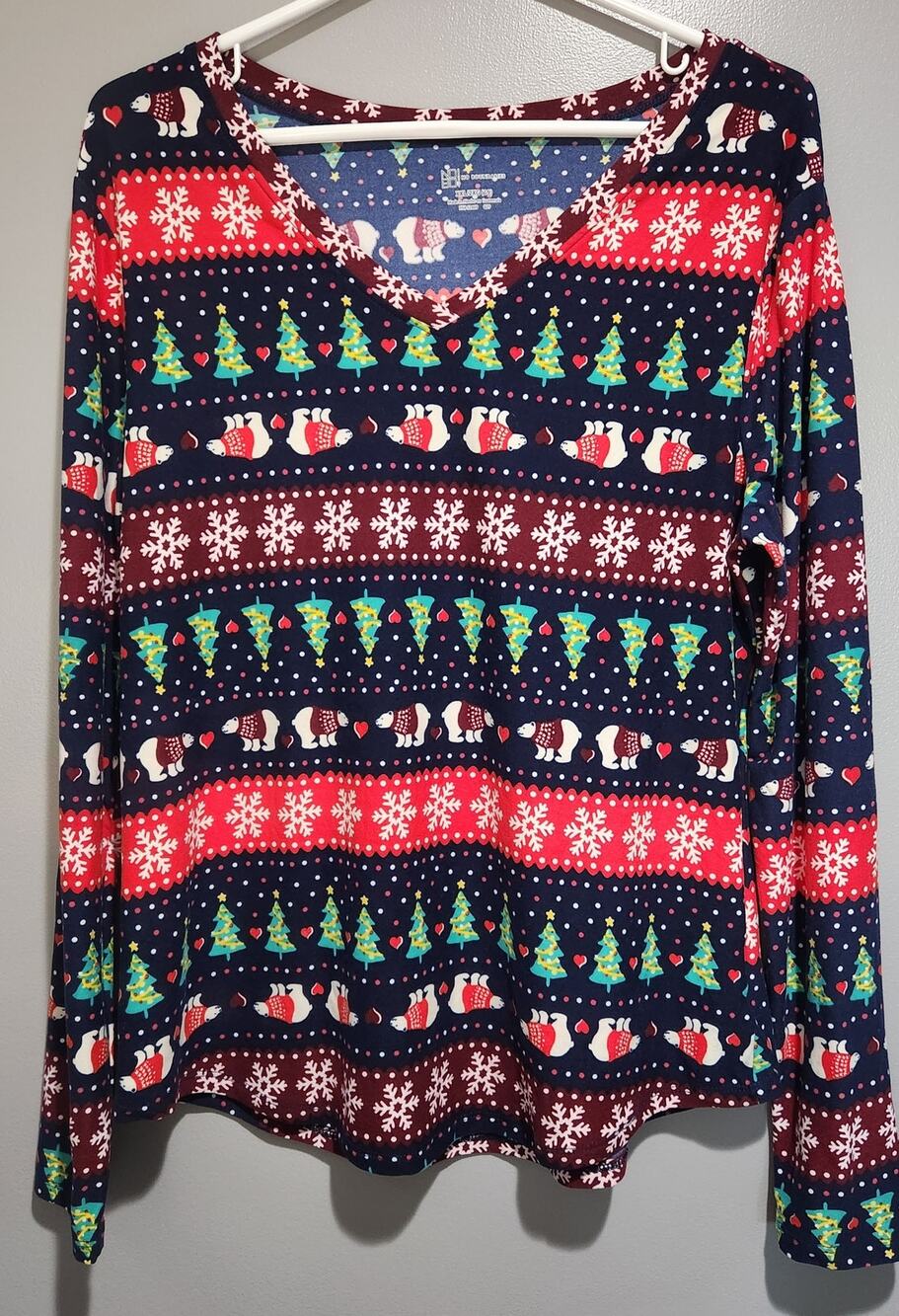 No Boundaries Jr Women’s Christmas Polar Bear Long Sleeve Brushed Top XXL 19